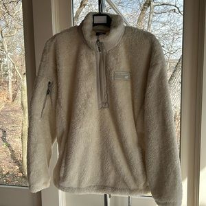 New Balance Cream Fuzzy 3/4 Zip Fleece SZ L